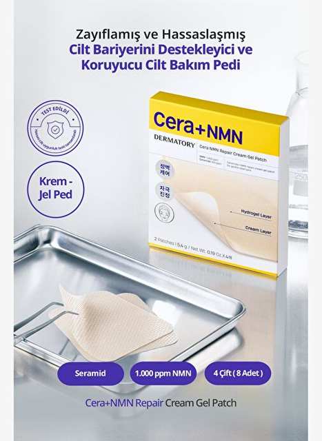 Skin Care Pad Supporting Seramide Containing Precision Barrier DERMATORY Cera+NMN Repair Cream Gel Patch