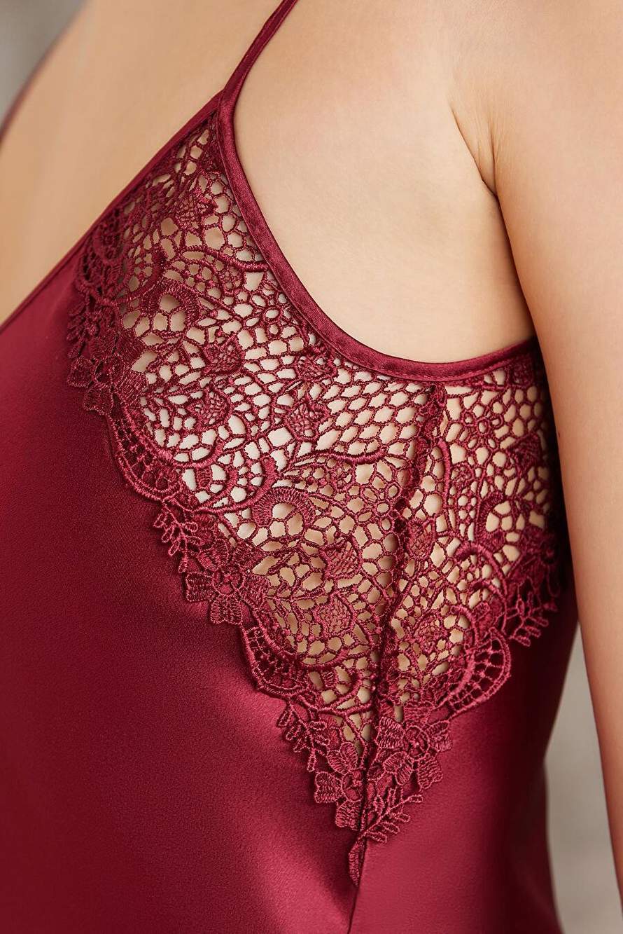 Pierre Cardin  Saten Gecelik Sabahlık Pijama Takım Şort Takım 6'lı Gelin Çeyiz Seti - 6000 — صورة المنتج 7 من 8