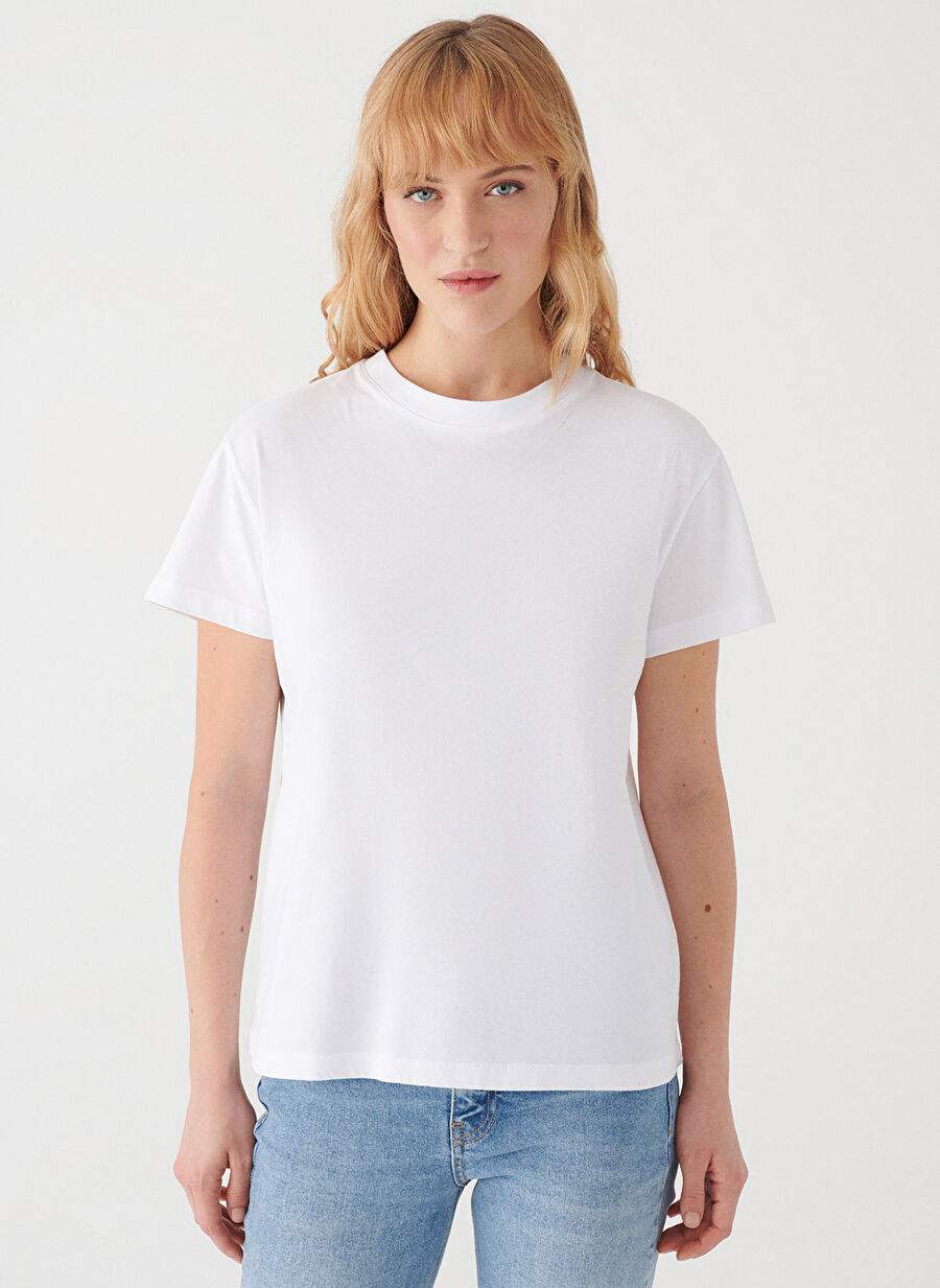 Mavi Bisiklet Yaka Beyaz Kadın T-Shirt M1600955-620 — Product image 3 of 6