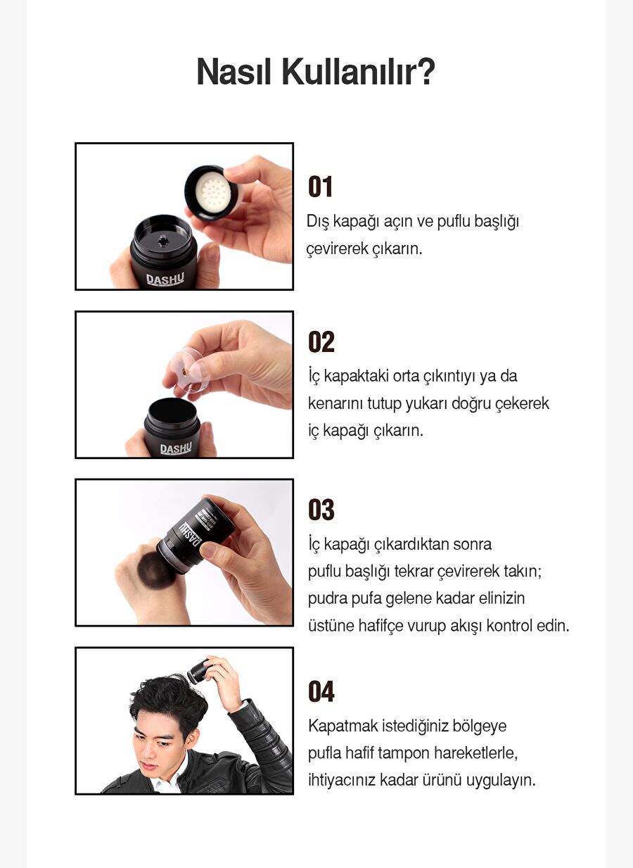 Water & Sweat Resistant Concealer Brown Hair Cushion Topik DASHU Daily Easy Cover Hair Cushion Brown — Product image 7 of 8