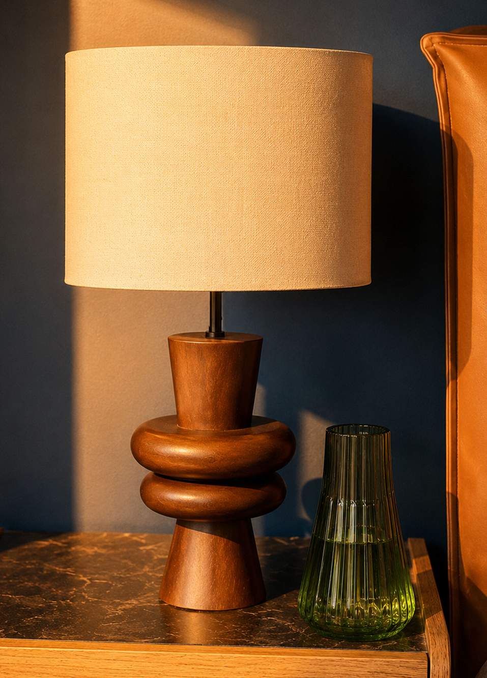 Cowdy Brown Walnut Wooden Lampshade — Product image 4 of 4