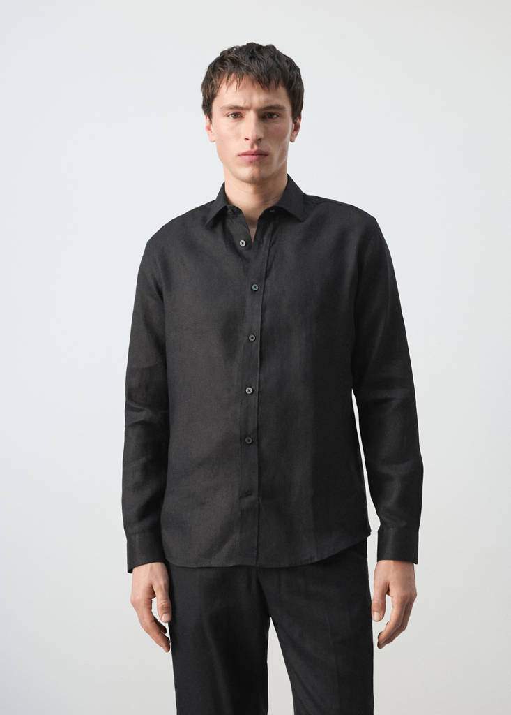 Regular-fit 100% linen shirt — Product image 3 of 30