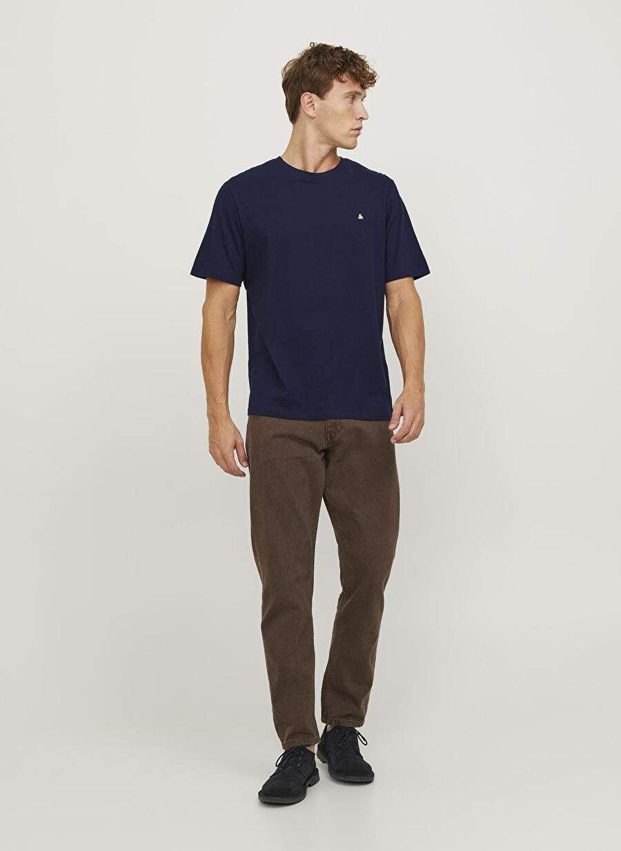 Navy Blue Men's 100% Cotton T-Shirt JJEPAULOS TEE SS CREW NECK NOOS — Product image 10 of 14