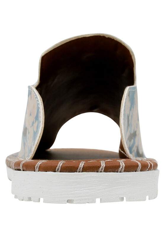Women Vegan Leather Blue Slippers - Bloom Where You Are Planted Design — Product image 7 of 8
