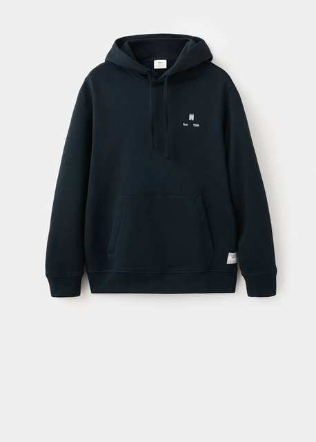 Cotton hooded sweatshirt text