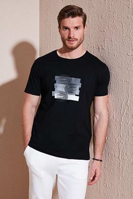 Buratti Pamuklu Slim Fit Bisiklet Yaka T Shirt Erkek 646R8010