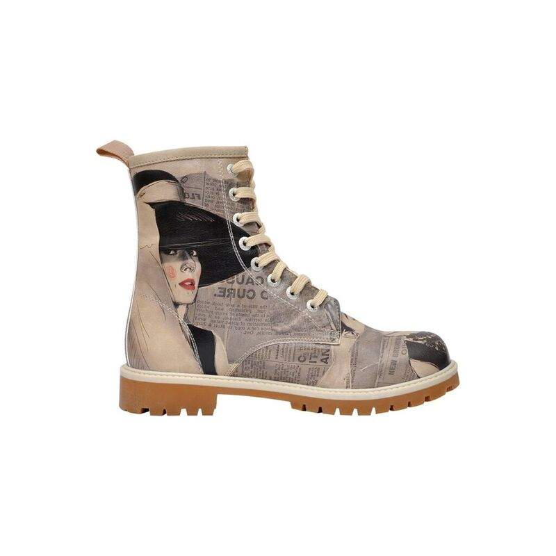 Women Vegan Leather Gray Long Boots - Go Back to Being Yourself Design — Product image 4 of 8