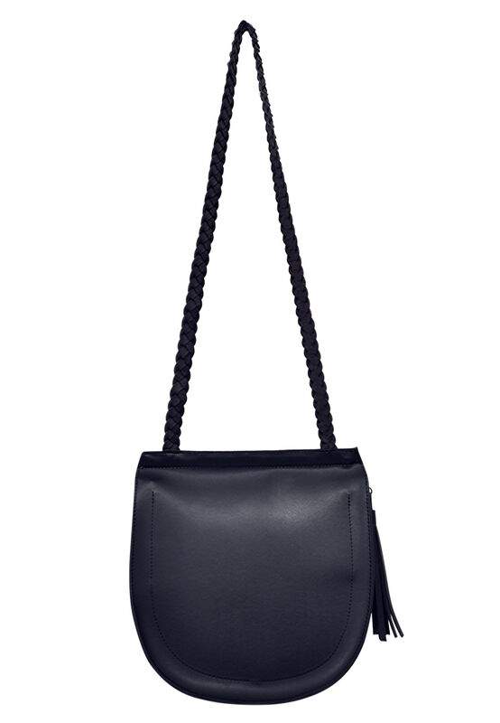 Women Vegan Leather Cream Shoulder Bag - Paperflower Design — Product image 6 of 6