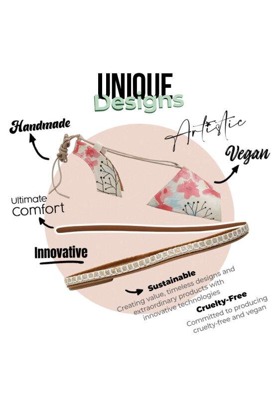Women Vegan Leather Pink Lace Up Sandals - Spread Your Wings Design — Product image 3 of 6