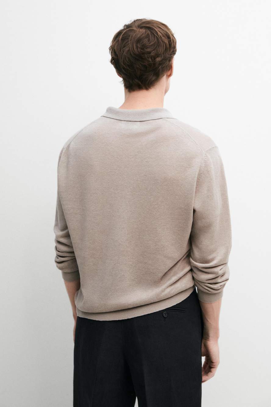 100% linen knit polo collar sweater — Product image 8 of 12