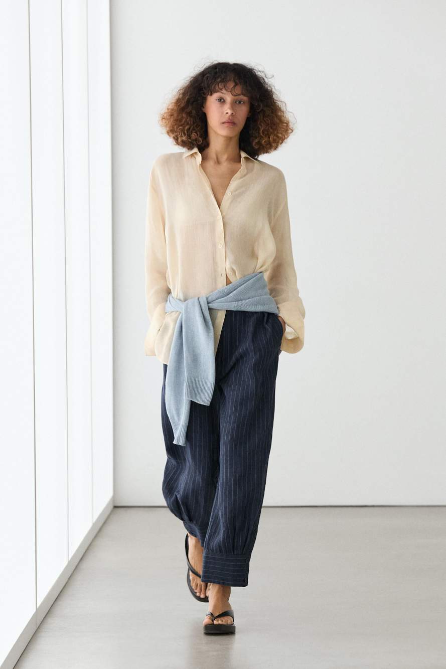 Striped linen sarouel trousers — Product image 11 of 19