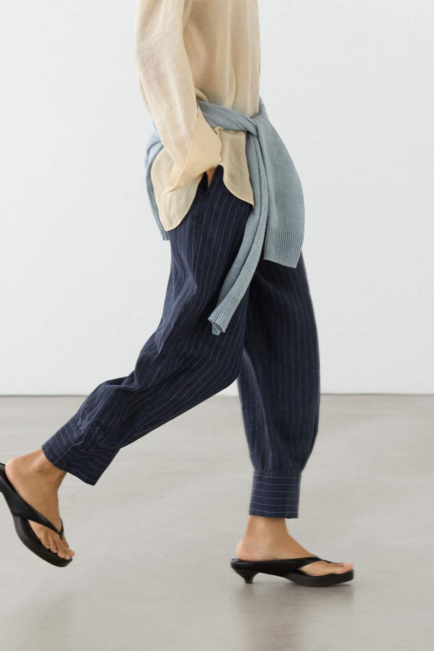 Striped linen sarouel trousers — Product image 7 of 19