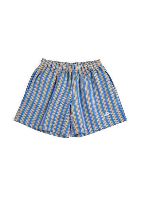 New Hairline Dark Blue Striped Elastic Waist Boys' Bermuda Shorts