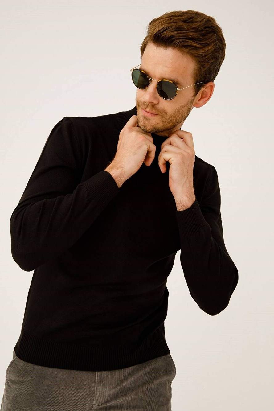 MEN'S BLACK STANDARD HALF FISHERMAN KNITWEAR — Product image 6 of 7