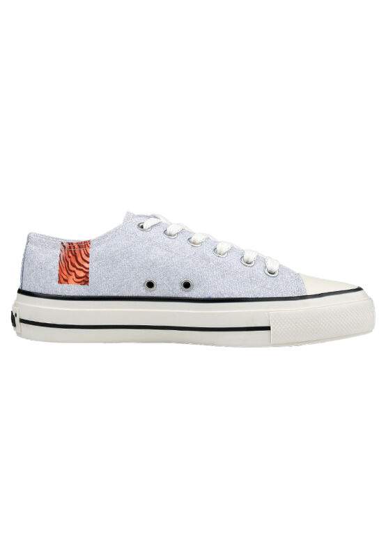 Men Vegan Gray Sneakers - Uptown Tigers Design — Product image 3 of 9