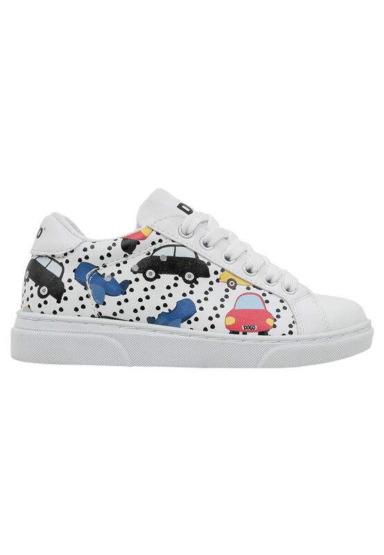 Unisex Kids Vegan Leather White Sneakers - Just Go Somewhere Design — Product image 6 of 8