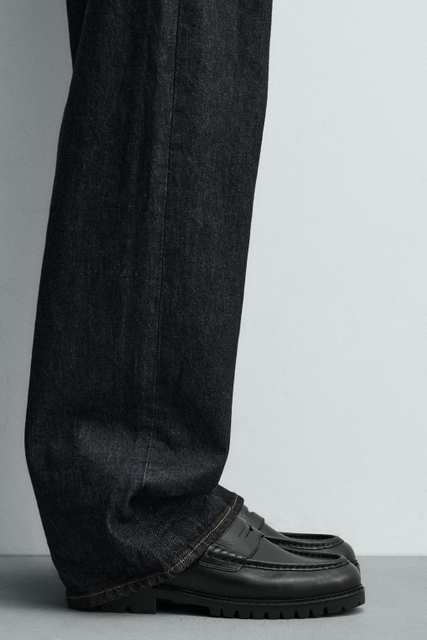 LEATHER LOAFERS WITH TRACK SOLE