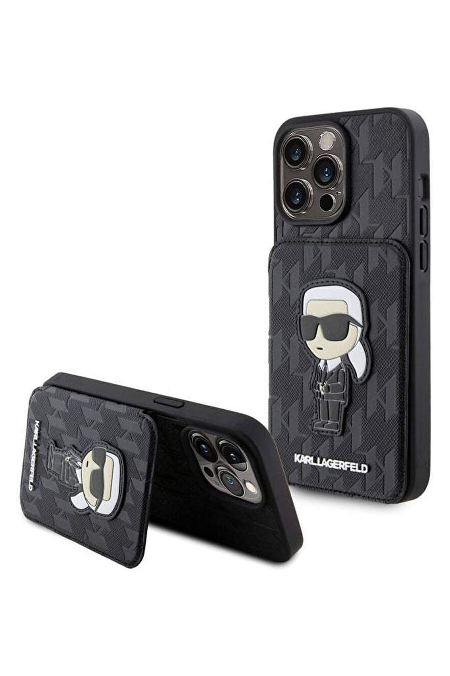 Saffiano Monogram iPhone 15 Pro Uyumlu Kılıf — صورة المنتج 3 من 4