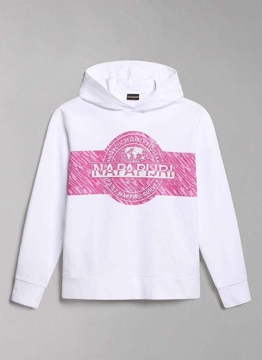 Napapijri Beyaz Kız Çocuk Kapüşonlu Uzun Kollu Sweatshirt NP0A4GXD0021 K B-PINZON — صورة المنتج 6 من 6