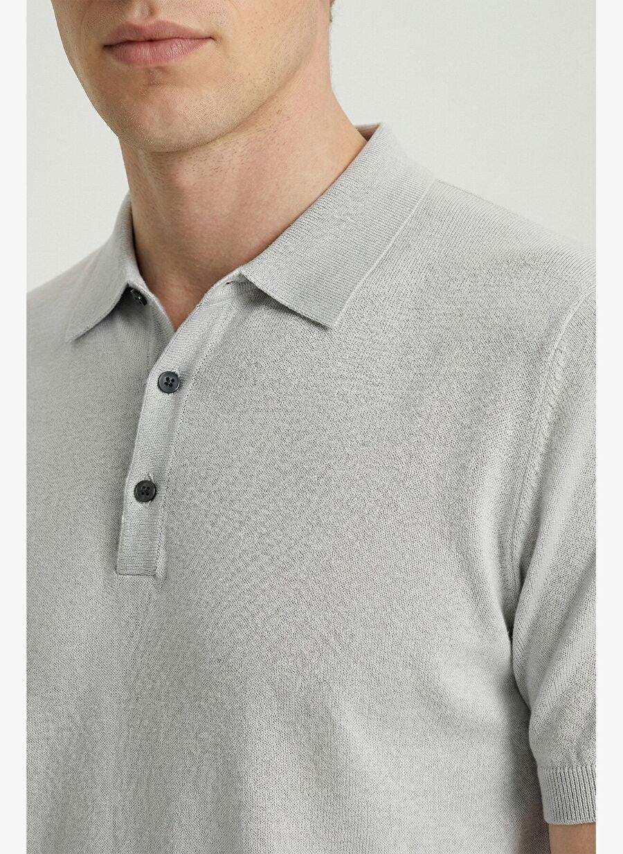 Gri Polo Triko Tişört — Product image 3 of 6