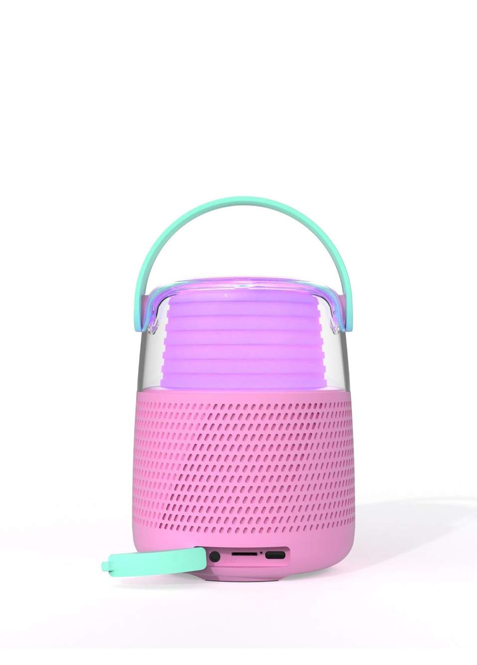 Pembe 5 Farklı Ses Efektli Retro Mikrofonlu Karaoke Bluetooth Hoparlör — صورة المنتج 3 من 4