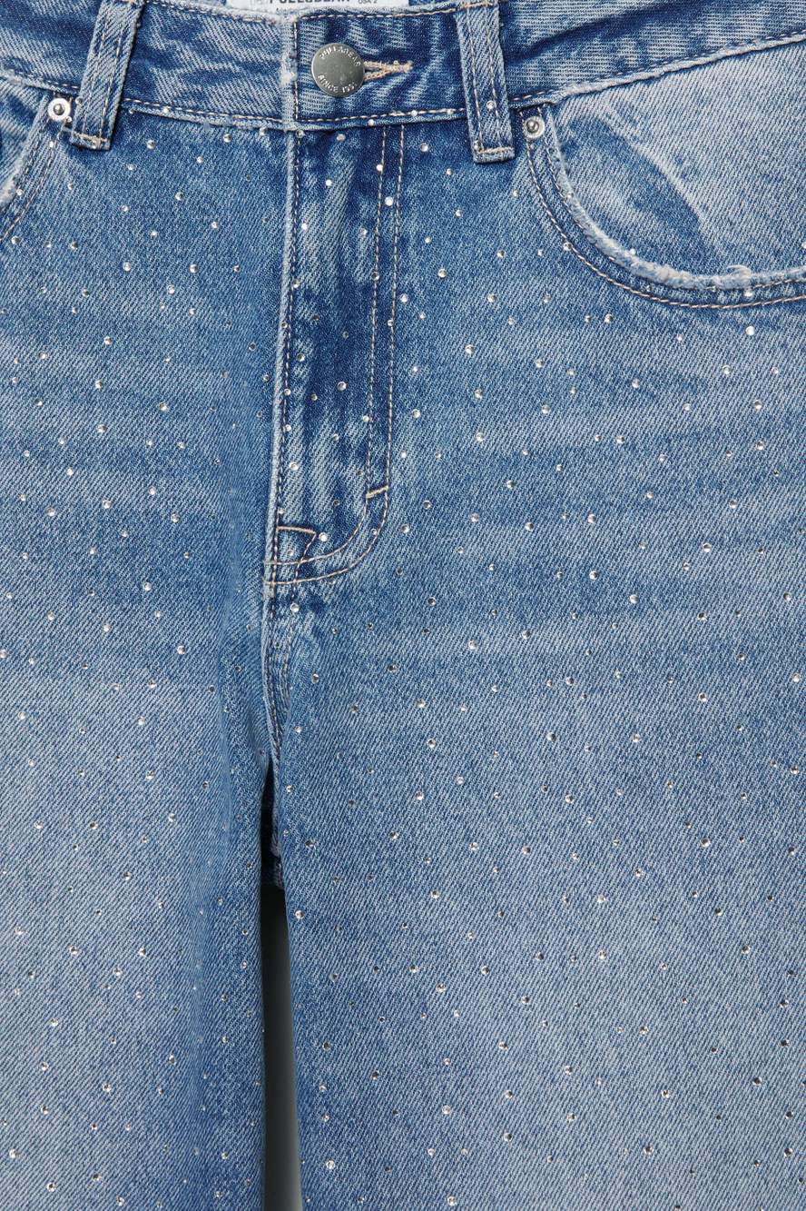 Straight-leg baggy jeans with rhinestones — Product image 4 of 38
