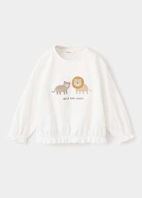 Cotton t-shirt with embroidered lion