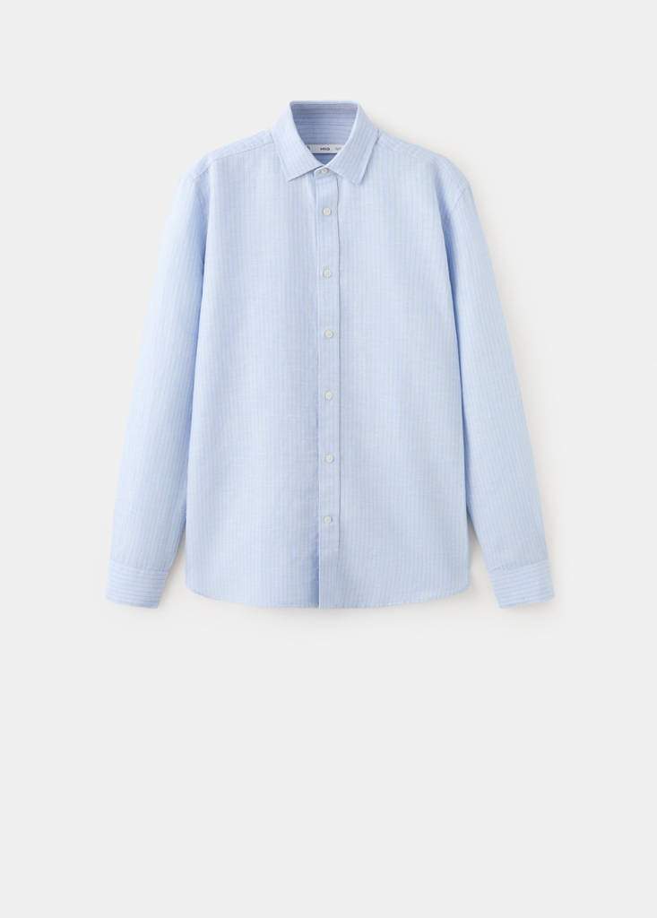 Regular-fit striped cotton-linen shirt — Product image 19 of 26