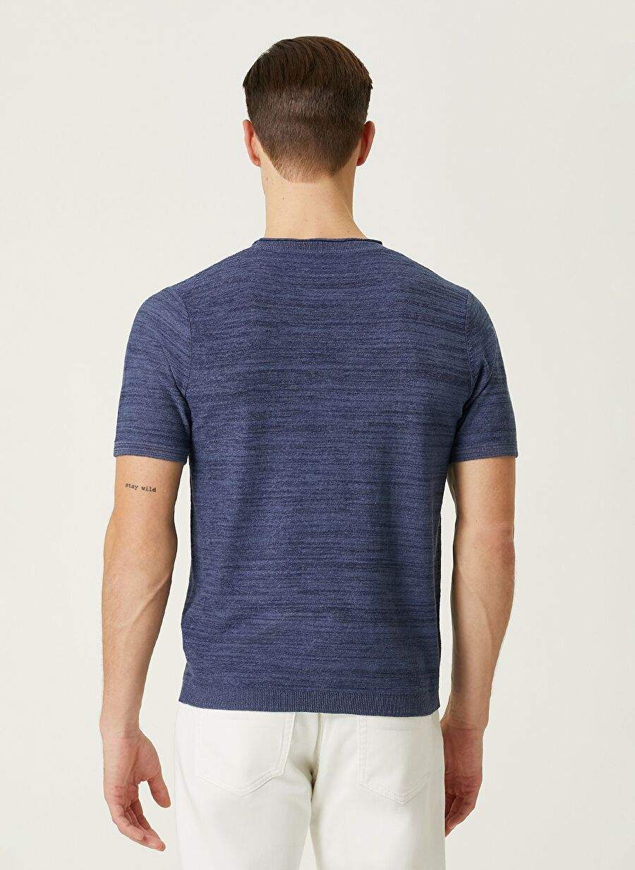 Network Crew Neck Slim Fit Navy Blue - Blue Men's Sweater 1090334 — Product image 5 of 7