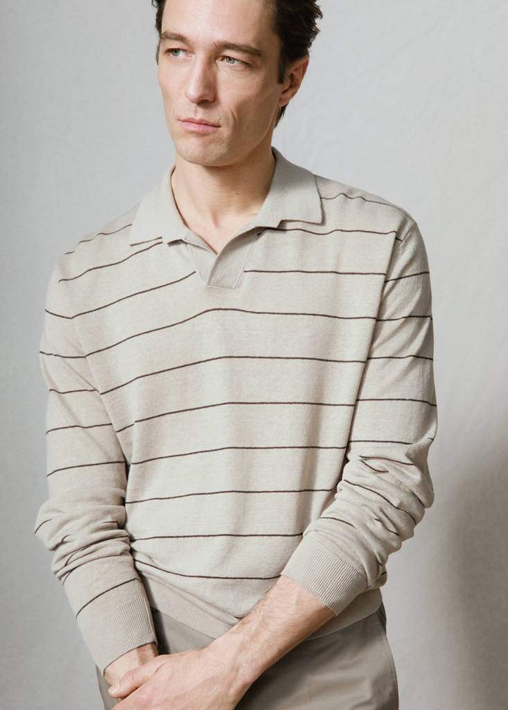 Linen blend striped polo sweater — Product image 10 of 11