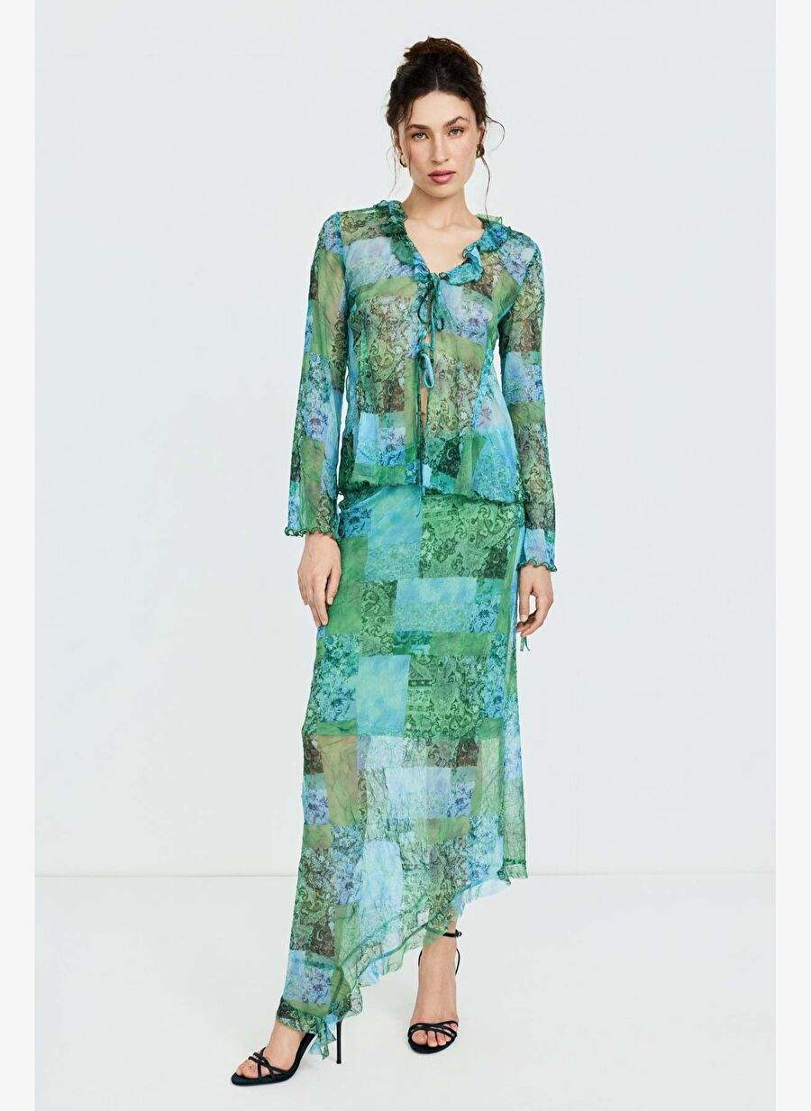 Patterned Bond Detailed Tulle Top — Product image 3 of 7