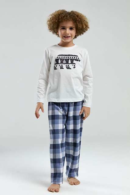 Rolypoly Erkek Çocuk Uzun Kol Pijama Takım RP3231 Krem
