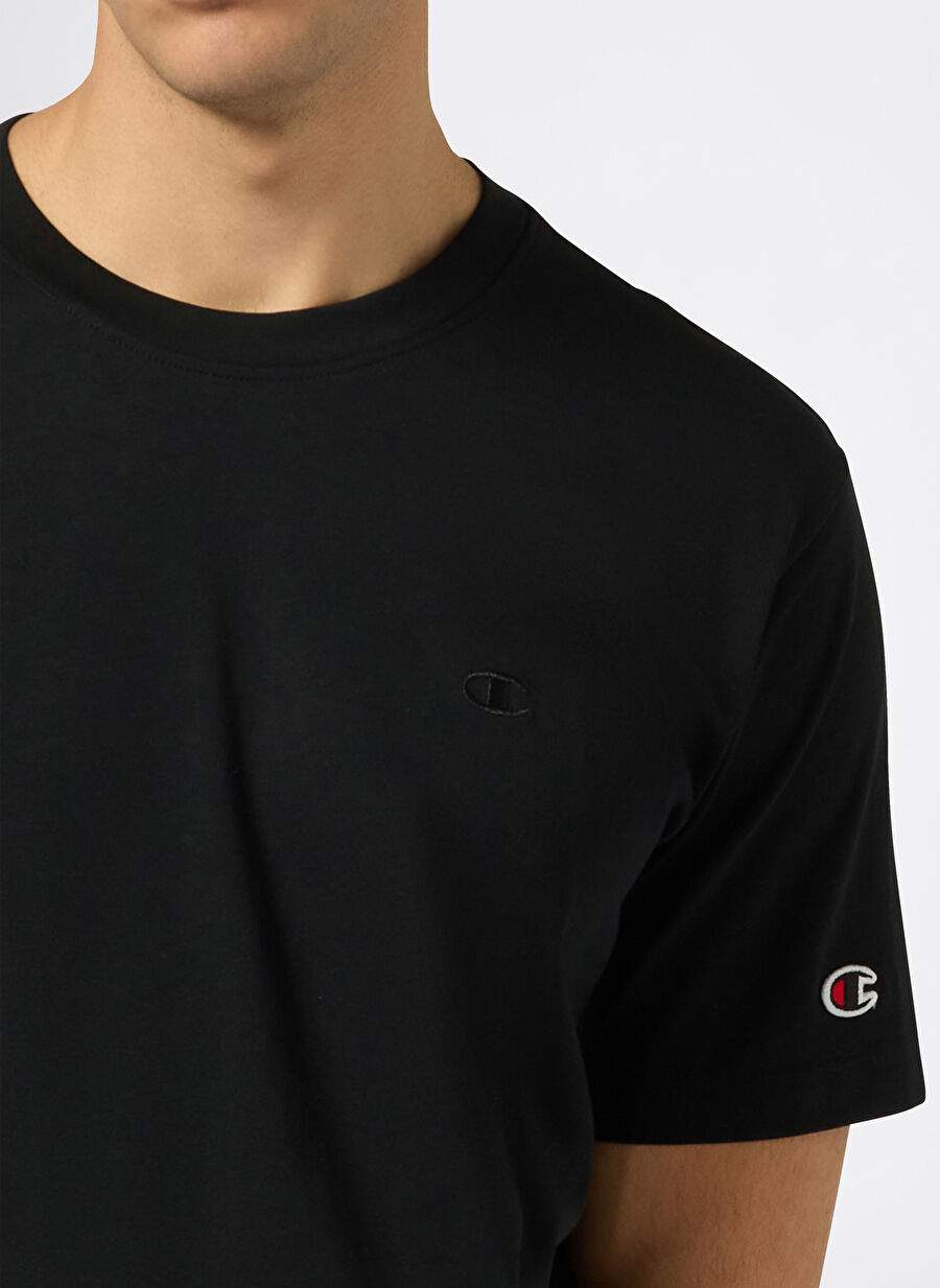 Champion 220278 Kk001 Ss Tee Siyah Yuvarlak Yaka Duz Erkek T Shirt — صورة المنتج 3 من 6