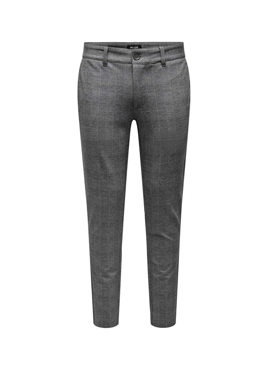 Only & Sons Açık Gri Erkek Dar Desenli Chino Pantolon ONSMARK SLIM CHECK PANTS 9887 NOOS — Product image 5 of 6