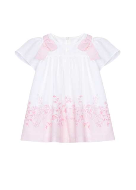 Pink Detailed Short Sleeve Girl Baby Dress