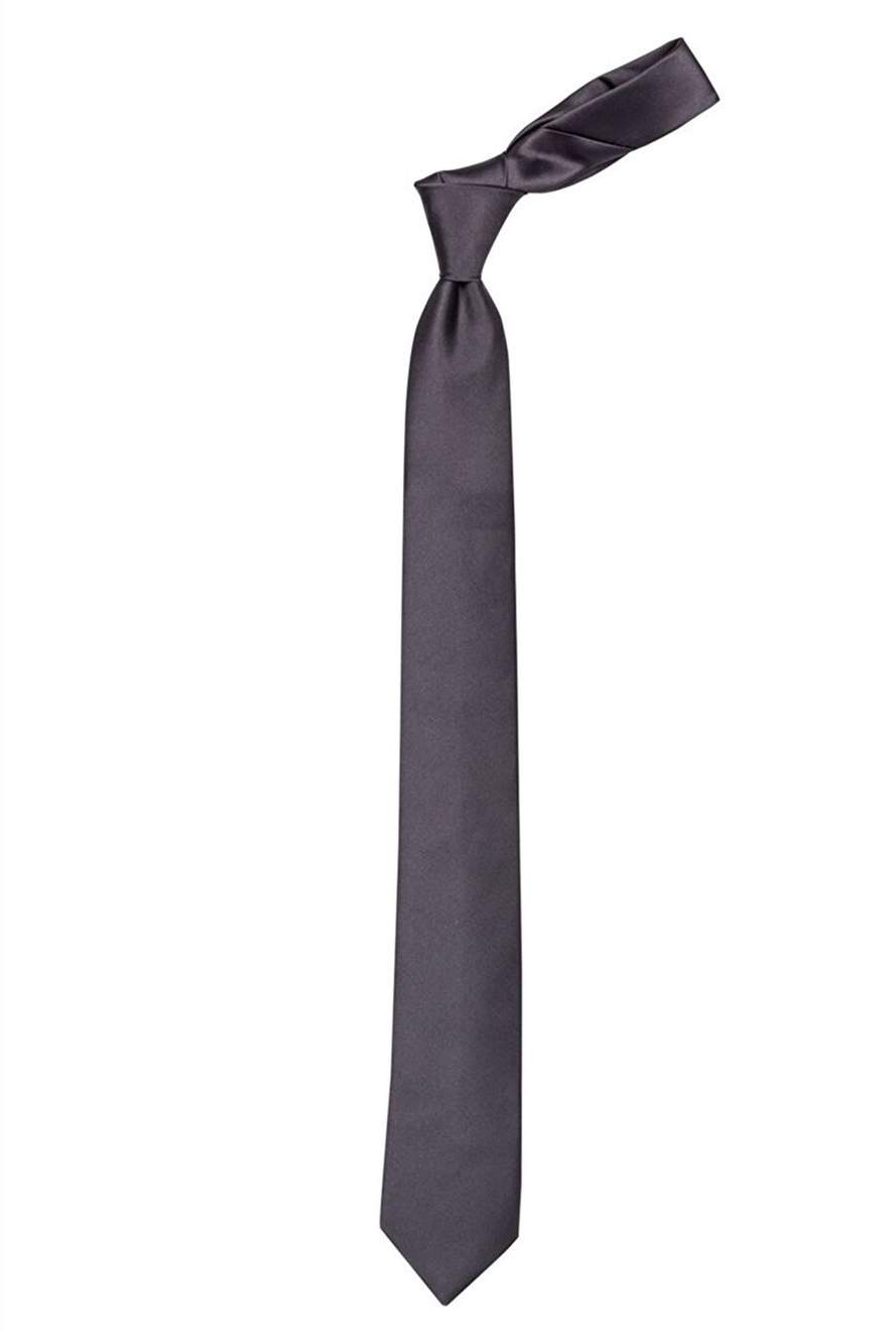 Plain Slim Grey Men's Tie — Product image 3 of 4