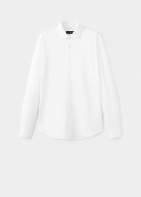 Slim fit comfort stretch non-iron cotton shirt