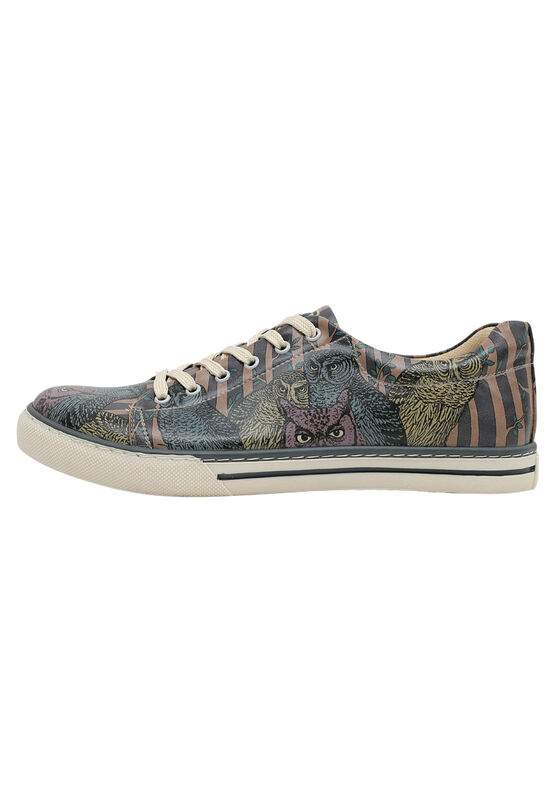 Men Vegan Leather Multicolor Sneakers - Ever Feel Like You're Being Watched Design — صورة المنتج 3 من 7