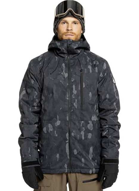 Quiksilver Black Men's Ski Coat Eqytj03479mission Printed Jk