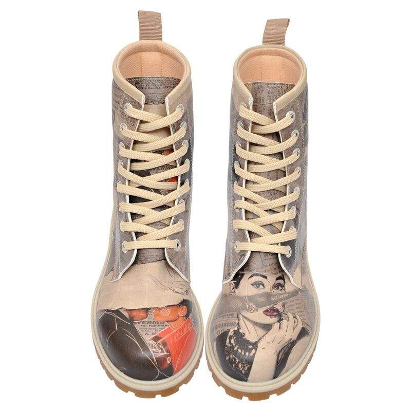 Women Vegan Leather Gray Long Boots - Go Back to Being Yourself Design — Product image 3 of 8