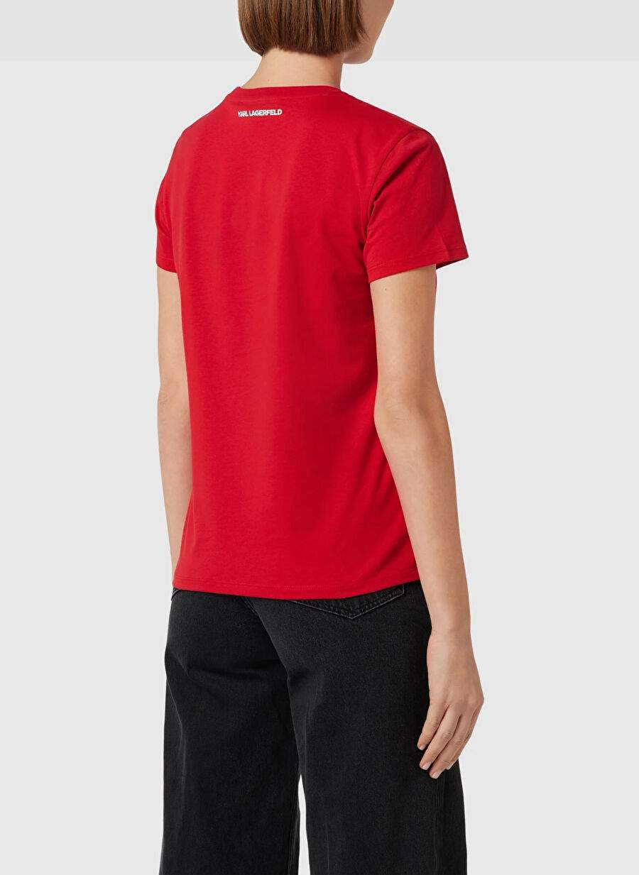 KARL LAGERFELD Bisiklet Yaka Baskılı Kırmızı Kadın T-Shirt 230W1713 — Product image 4 of 4