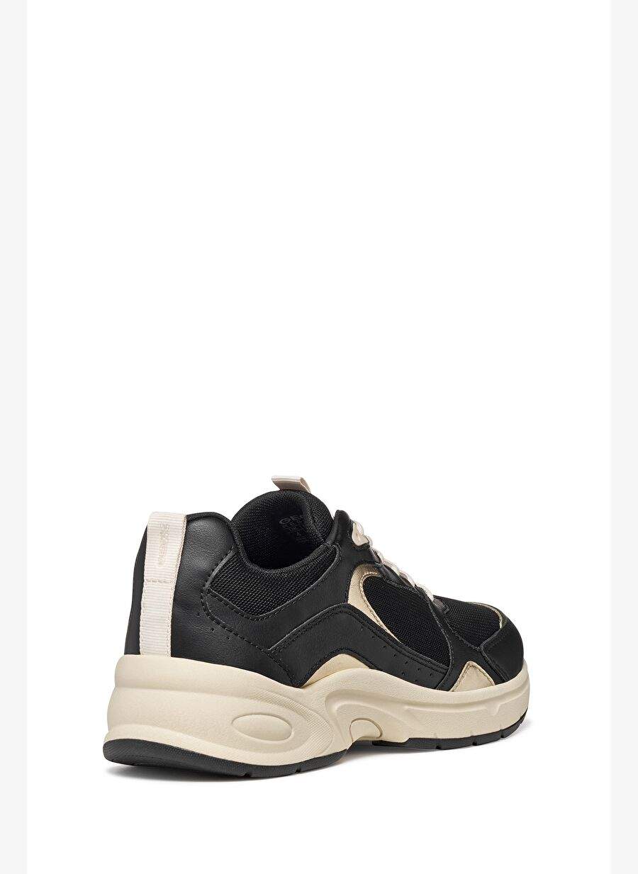 Geox Women's Black D Zalvia A - شبكة  لؤلؤة Gbk الدانتيل سميكة القائمة على جلد حذاء رياضي D55YLA01454C9999 — صورة المنتج 4 من 6