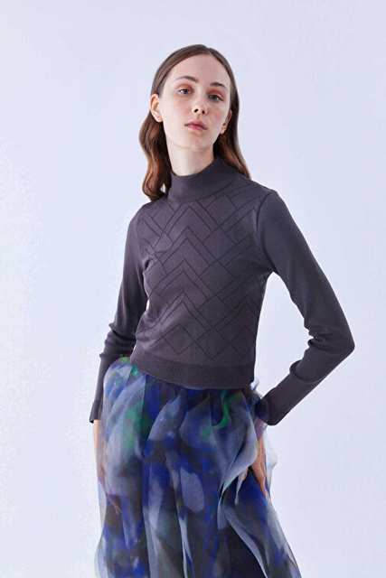 Line Patterned Tricot Anthracite K2279104_046