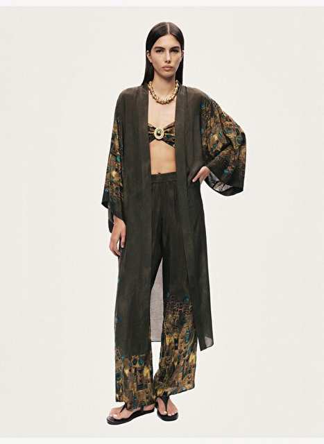 Patterned Maxi Kimono