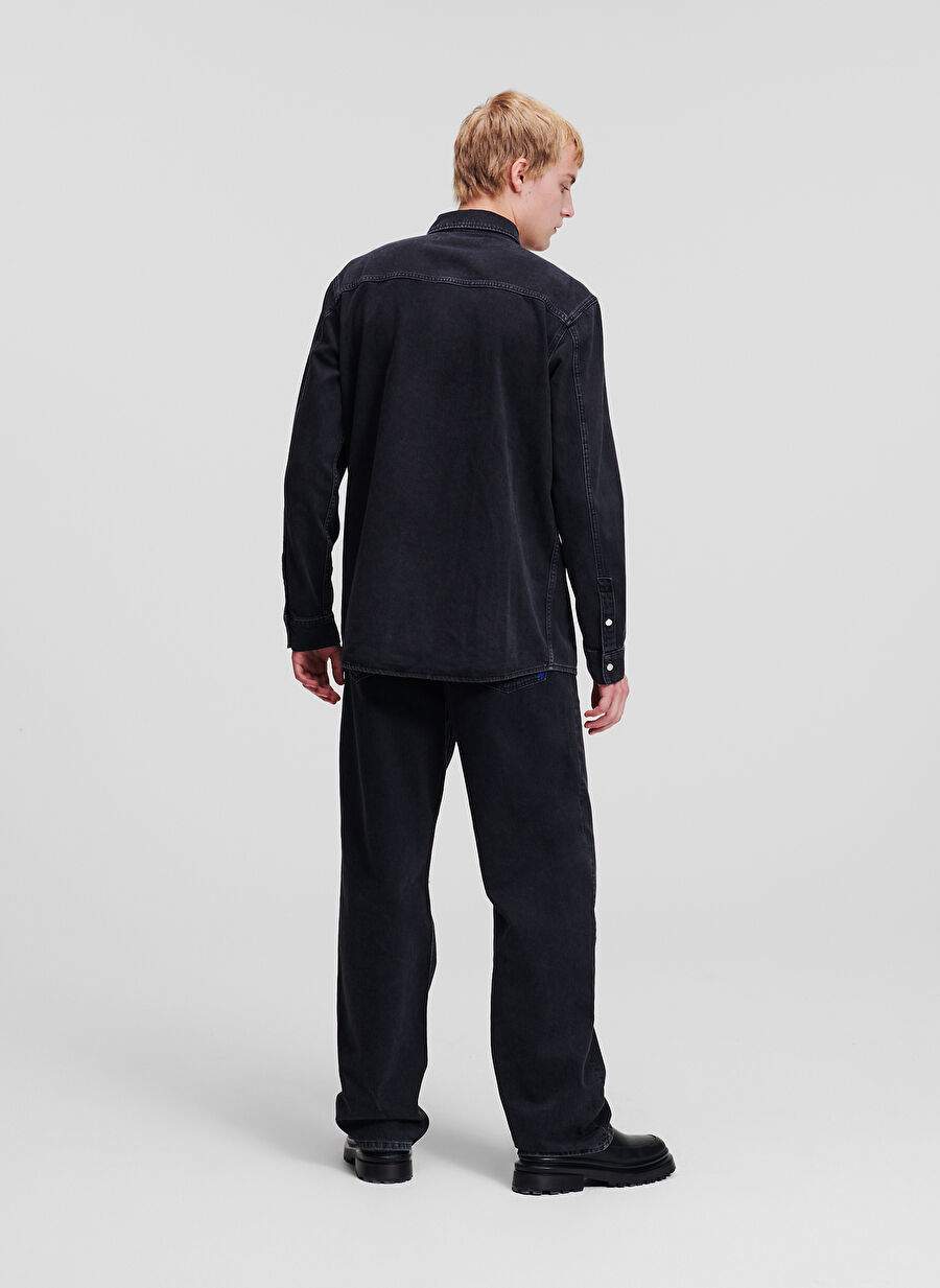 REGULAR DENIM JACKET Regular Fit Black Men's Denim Shirt 236D1601KLJ — Product image 4 of 7