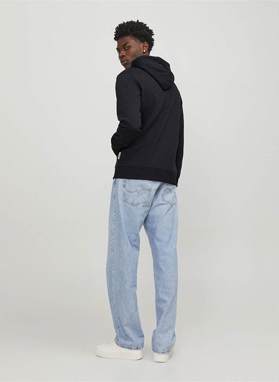 Jack & Jones Kapüşon Yaka Siyah Erkek Sweatshırt 12246802_JORLAKEWOOD SWEAT HOOD BF — صورة المنتج 3 من 8