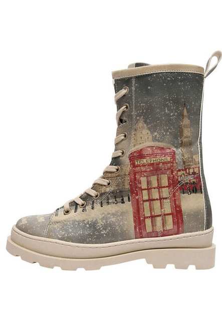Women Vegan Leather Gray Zipper Long Boots - London is Calling Design