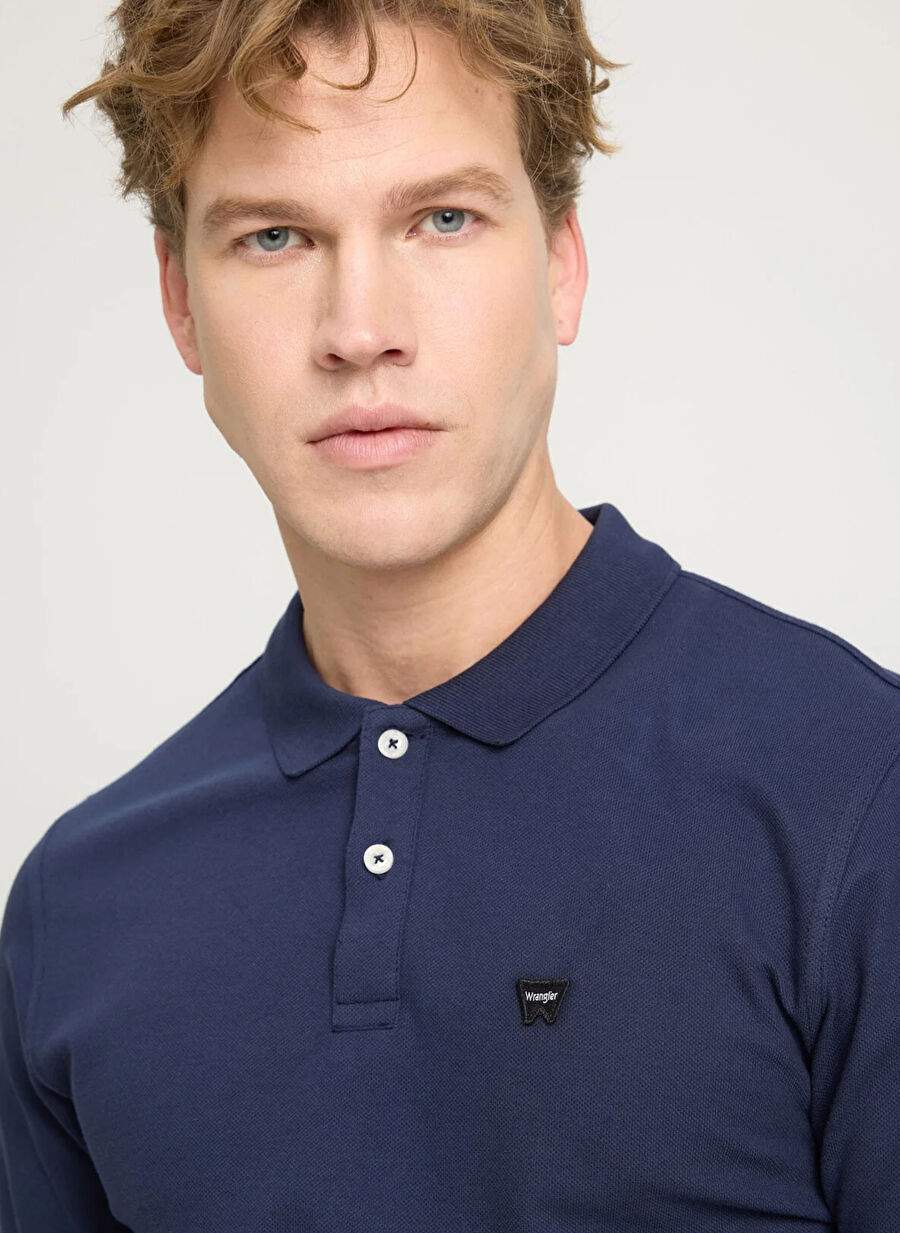 Navy Blue Men's 100% Cotton Polo T-Shirt W7D5K4XX2T410 Short Sleeve Polo Tshir — Product image 4 of 5
