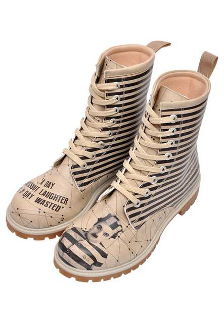 Women Vegan Leather Beige Long Boots - C.Chaplin Design