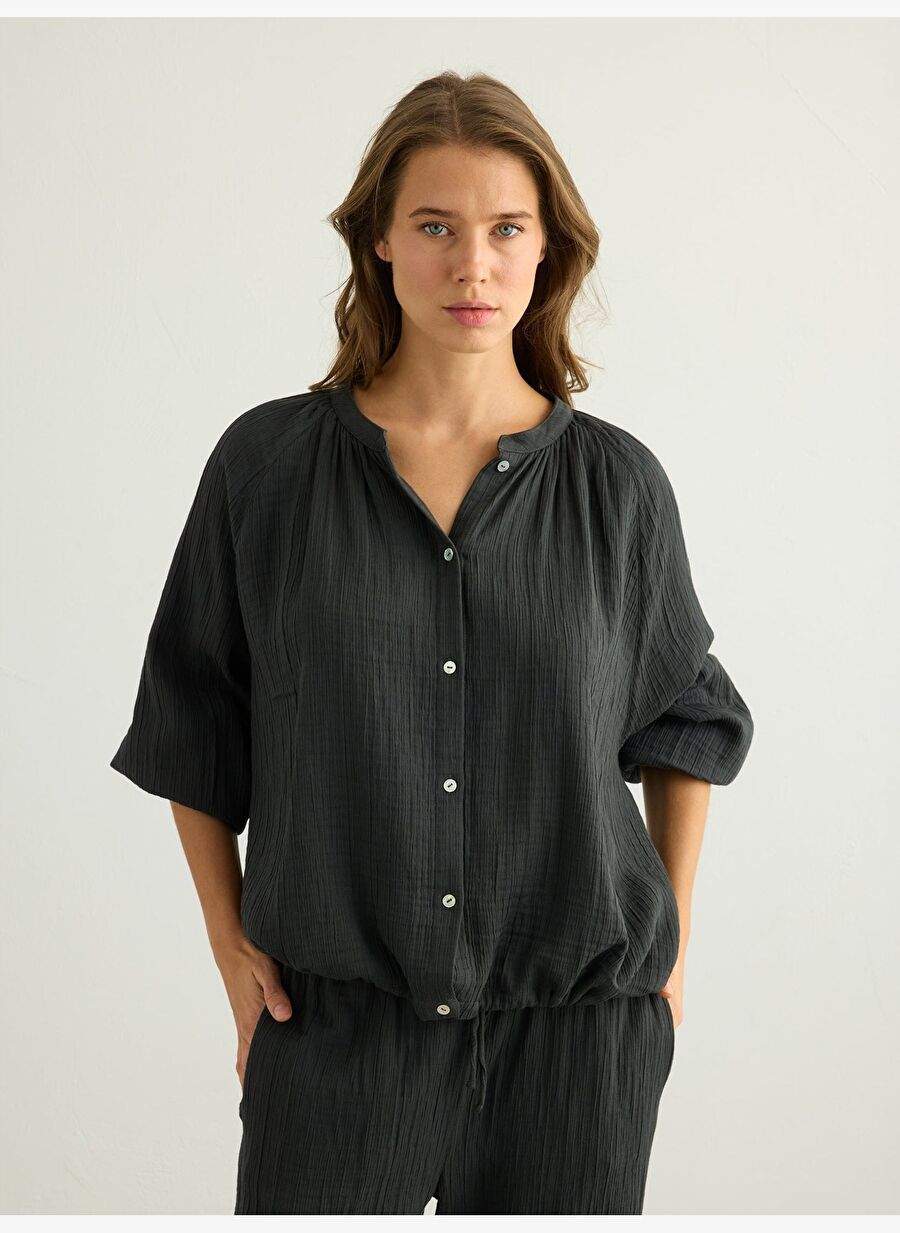Kaya Boyfriend Shirt - Anthracite — Product image 3 of 7
